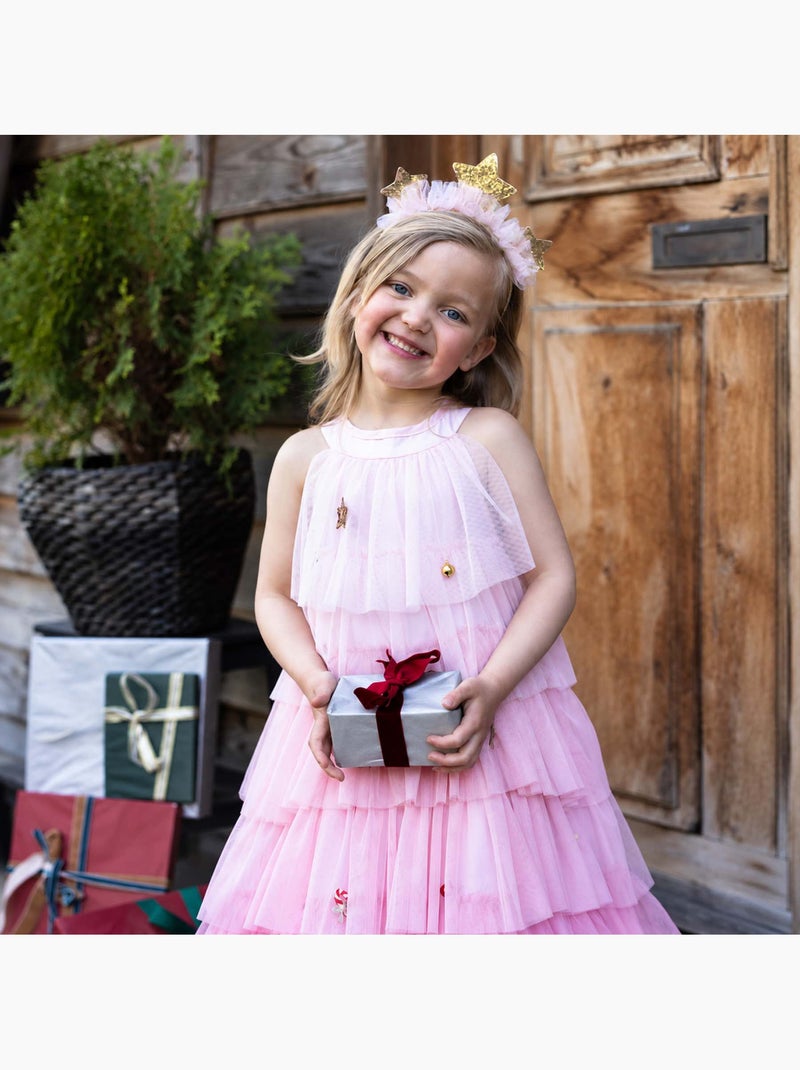 Great pretenders | déguisement enfant robe de princesse de noël avec serre tête Rose - Kiabi