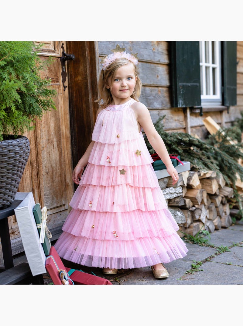 Great pretenders | déguisement enfant robe de princesse de noël avec serre tête Rose - Kiabi