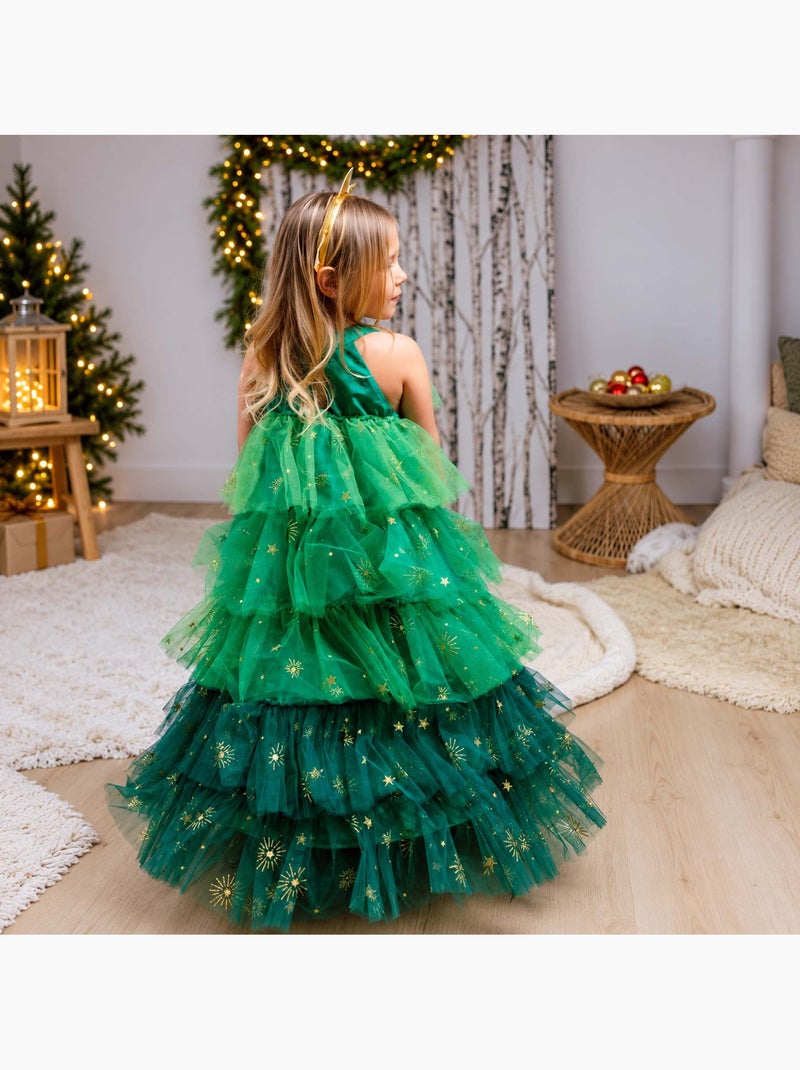Great pretenders | déguisement enfant robe de princesse de noël avec serre tête Vert - Kiabi