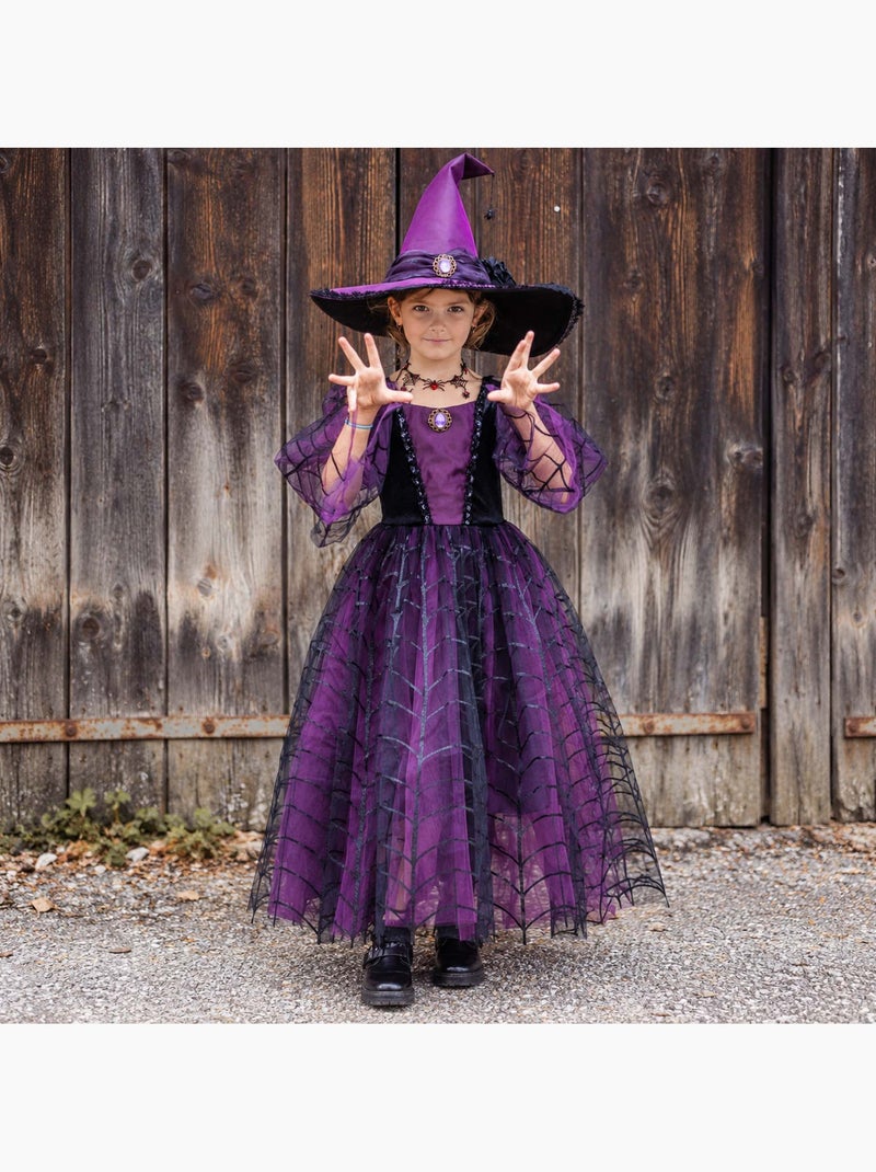 Great pretenders | déguisement enfant robe de sorcière araignée améthyste avec chapeau Violet - Kiabi