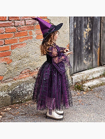 Great pretenders | déguisement enfant robe de sorcière araignée améthyste avec chapeau