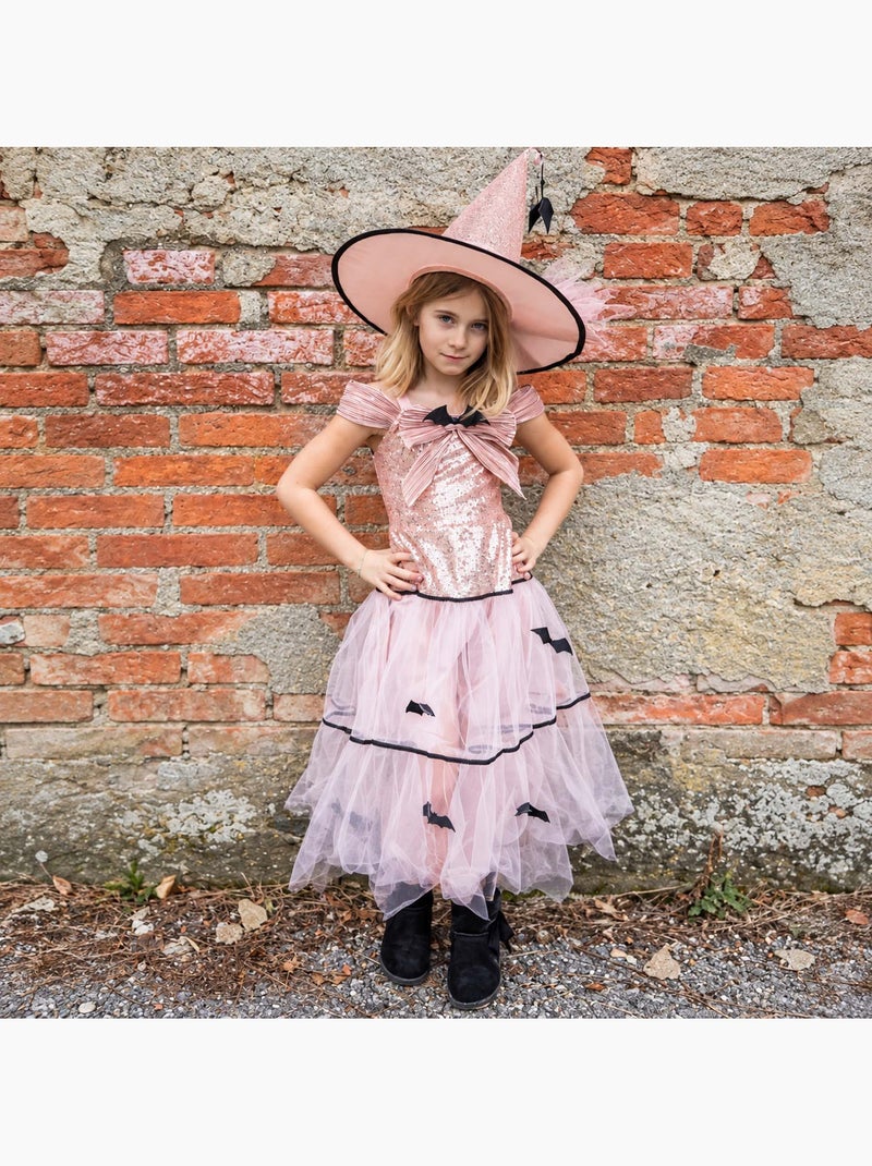 Great pretenders | déguisement enfant robe de sorcière glamour avec chapeau Rose - Kiabi