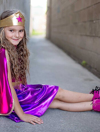 Great Pretenders | Déguisement enfant super-héroïne tunique cape masque