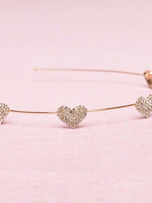 Great Pretenders | Diadème serre-tête enfant Coeurs strass - Kiabi