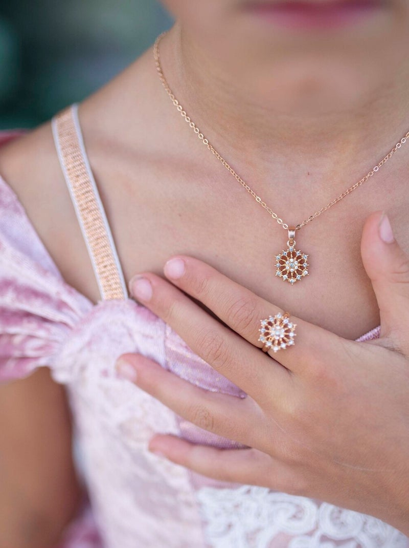 Great Pretenders | Ensemble collier et bague en strass Flocon Blanc - Kiabi