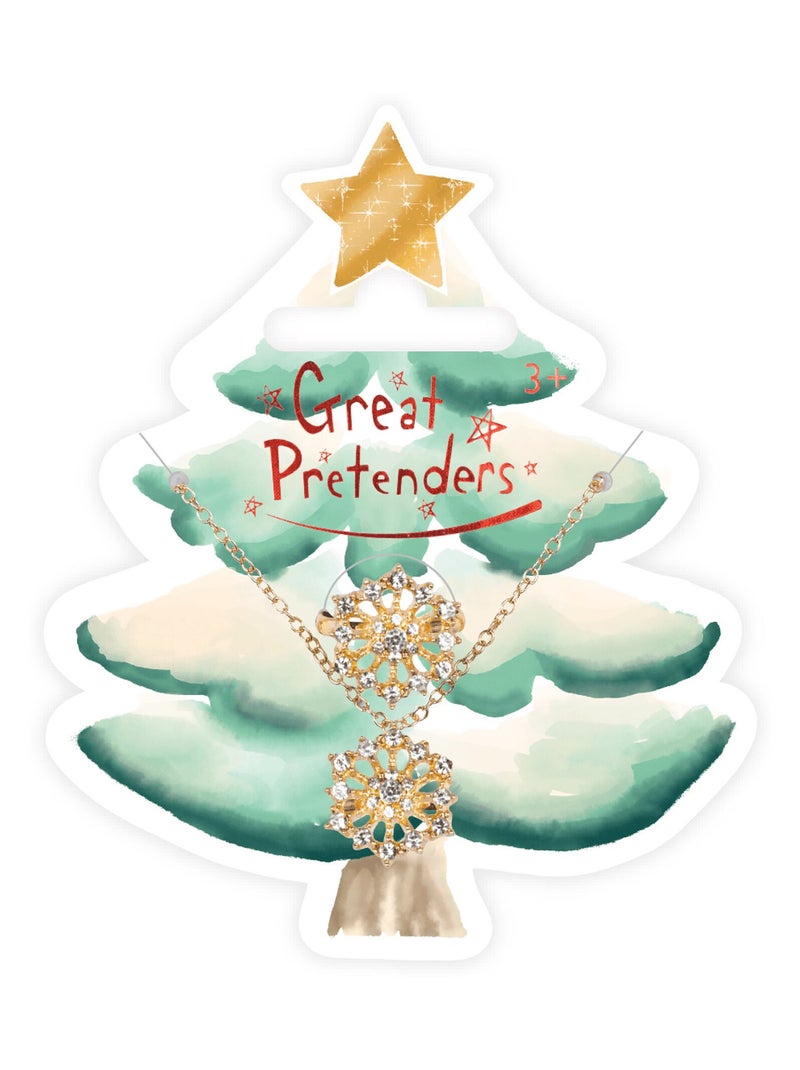 Great Pretenders | Ensemble collier et bague en strass Flocon Blanc - Kiabi