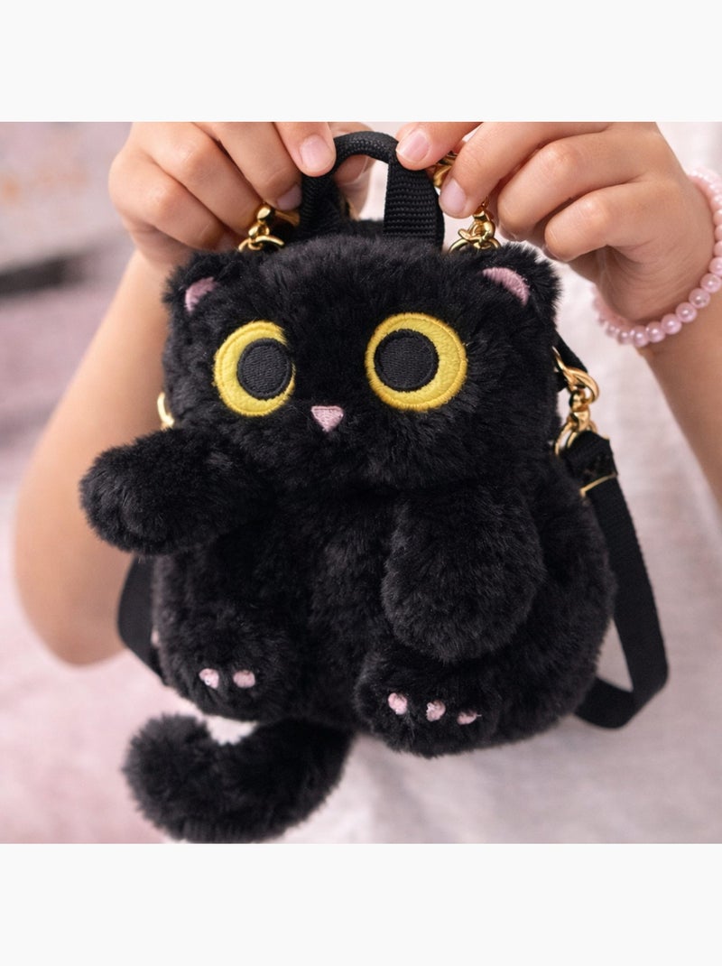 Great Pretenders | Mini sac à dos portefeuille enfant chat peluche Noir - Kiabi