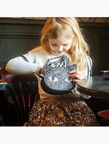 Great Pretenders | Sac à main enfant chat noir pailleté