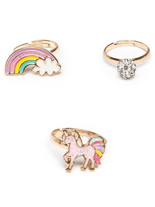 Great Pretenders | Set de 3 bagues ajustables Licorne arc en ciel - Kiabi