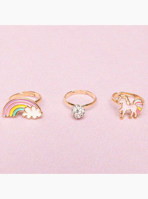 Great Pretenders | Set de 3 bagues ajustables Licorne arc en ciel - Kiabi