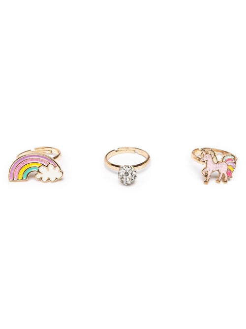Great Pretenders | Set de 3 bagues ajustables Licorne arc en ciel - Kiabi