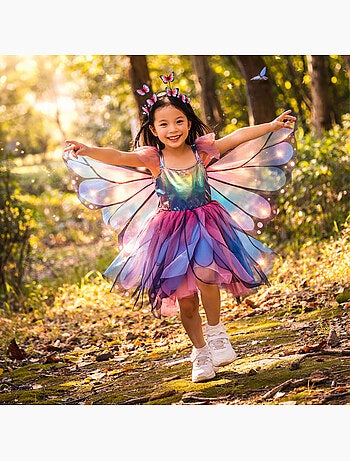 Great Pretenders|Déguisement enfant – Robe de fée papillon avec ailes et serre-tête