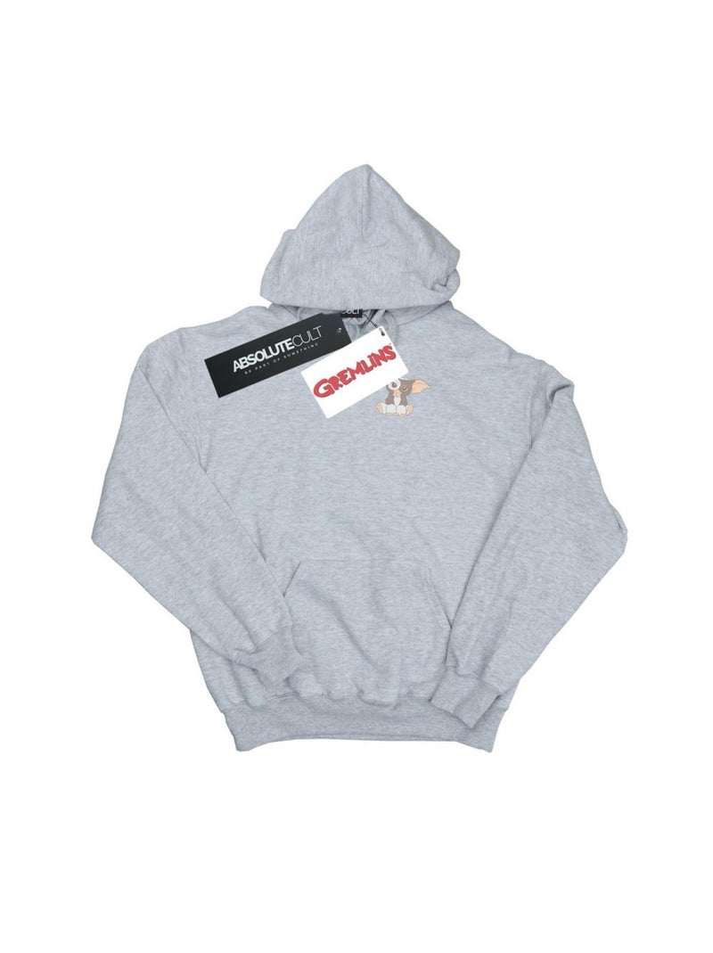 Gremlins - Sweat à capuche motif Gizmo sur poitrine Gris chiné - Kiabi