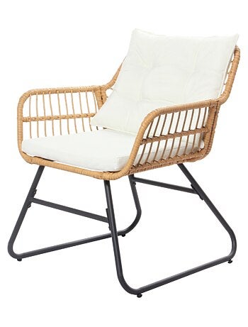 GRENADE Salon de jardin bas 4 places effet rotin