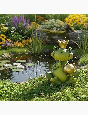 Grenouille de decoration de jardin en céramique