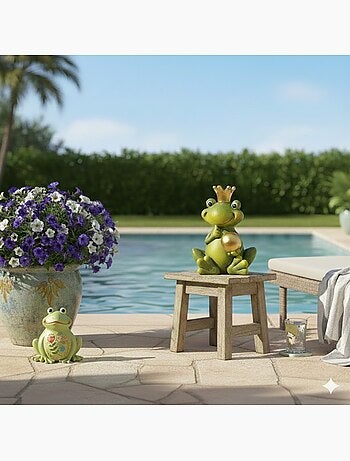 Grenouille de decoration de jardin en céramique