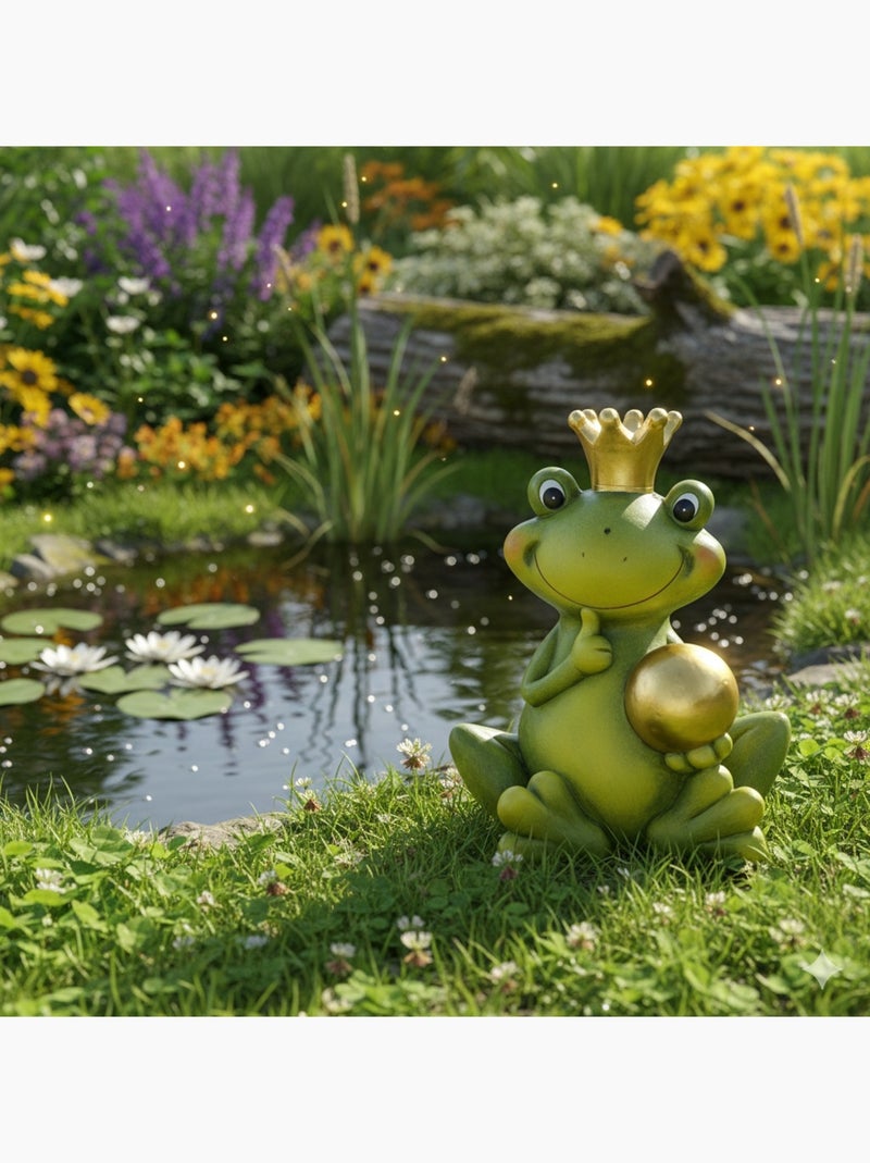 Grenouille de decoration de jardin en céramique Vert - Kiabi