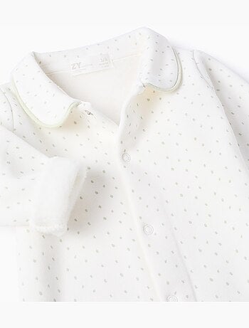 Grenouillère avec doublure en peluche douce et pois