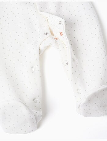 Grenouillère avec doublure en peluche douce et pois