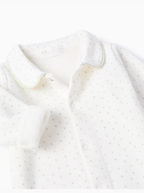 Grenouillère avec doublure en peluche douce et pois - Kiabi