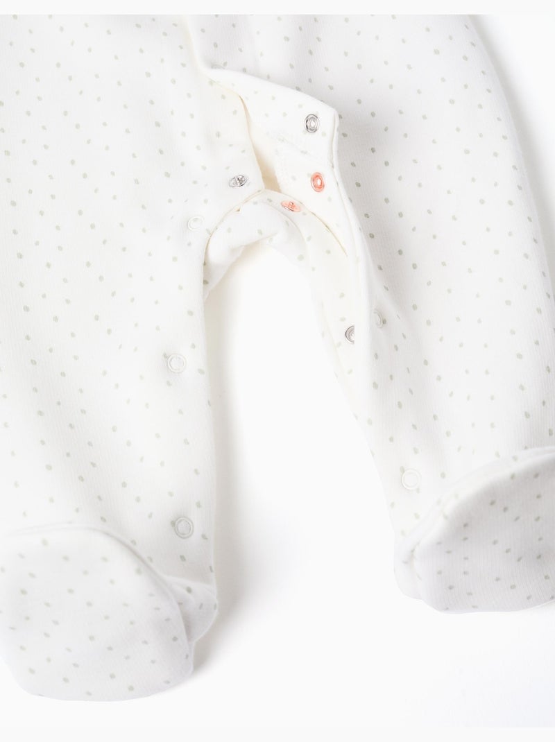 Grenouillère avec doublure en peluche douce et pois Blanc - Kiabi