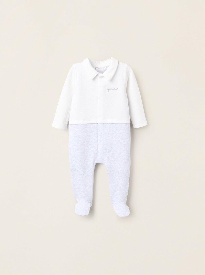 Grenouillère avec Texture Blanc - Kiabi