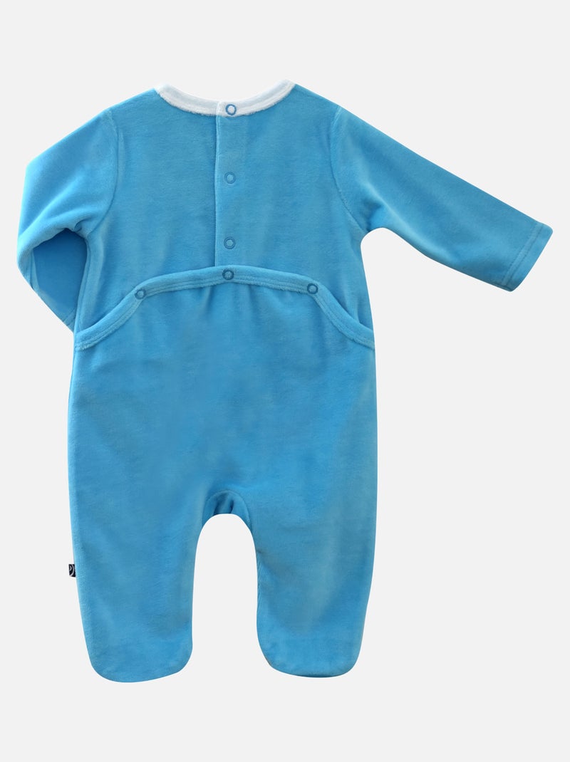 Grenouillère BEBE ELBERT VELOURS RASE Bleu - Kiabi