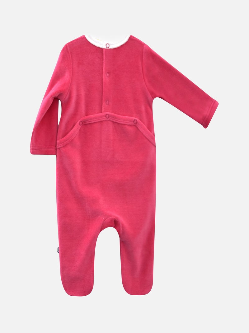 Grenouillère BEBE EMILIA VELOURS RASE Rose - Kiabi