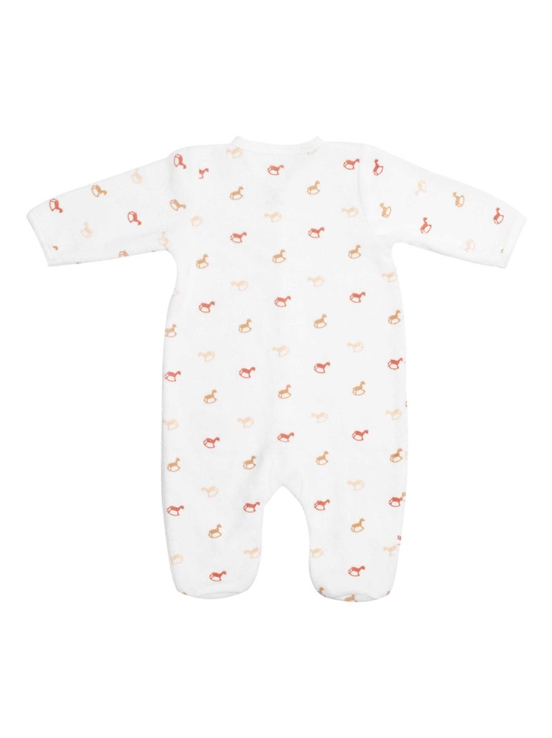 Grenouillère Bébé Motifs Tendances De Chevaux à Bascule Ecru - Kiabi