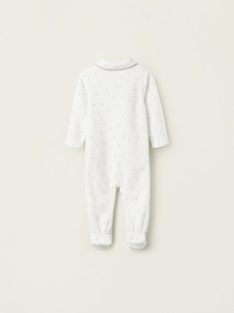 Grenouillère blanche en velours pour bébé manches longues Cute Forest Blanc - Kiabi