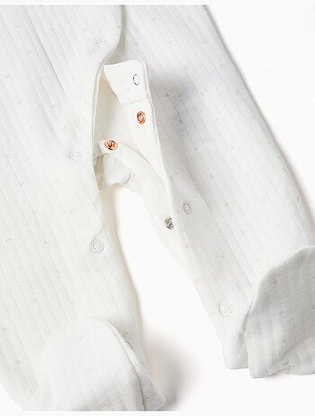 Grenouillère côtelée en coton matelassé