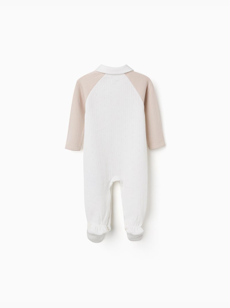 Grenouillère côtelée en coton matelassé Blanc - Kiabi