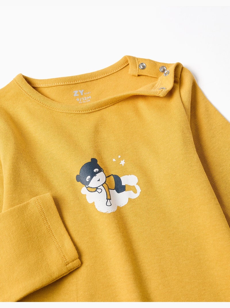 Grenouillère en coton à imprimé Jaune - Kiabi