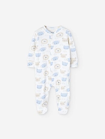 Grenouillère en coton peigné à motif