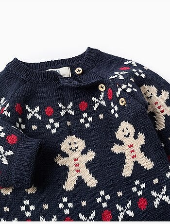 Grenouillère en maille avec jacquard