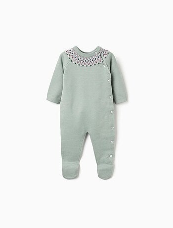Grenouillère en maille avec jacquard