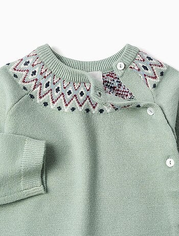 Grenouillère en maille avec jacquard