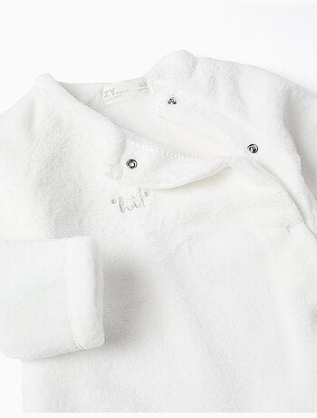 Grenouillère en polaire corail avec broderie