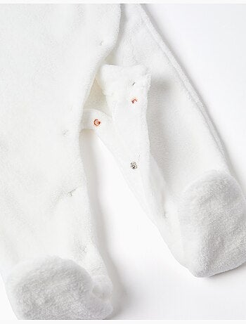 Grenouillère en polaire corail avec broderie