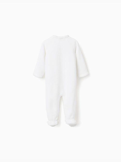 Grenouillère en polaire corail avec broderie - Kiabi