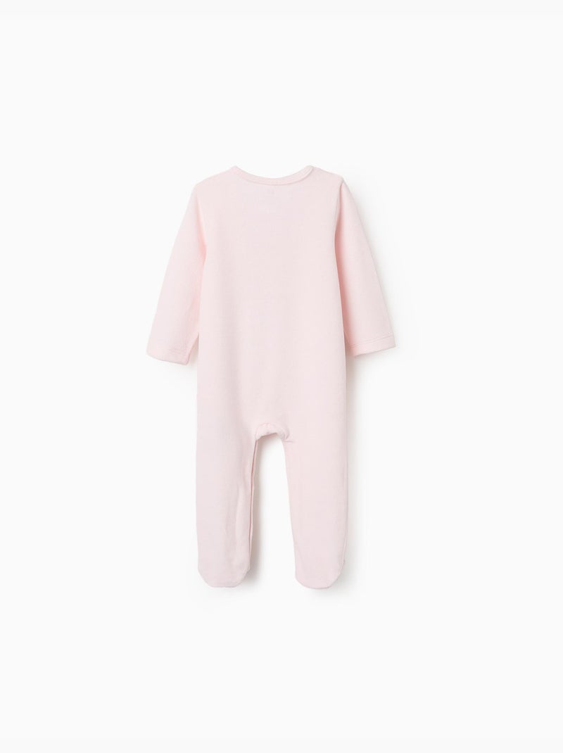 Grenouillère en velours à imprimé étoiles Rose clair - Kiabi