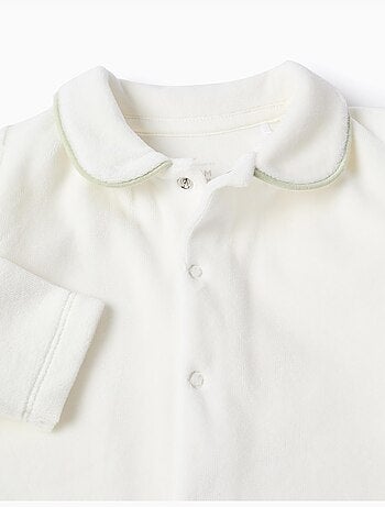 Grenouillère en velours avec col Claudine