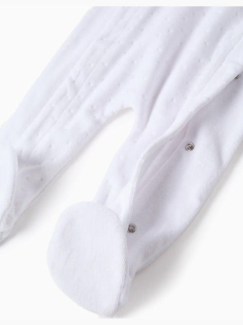 Grenouillère en velours avec ouverture frontale - Kiabi