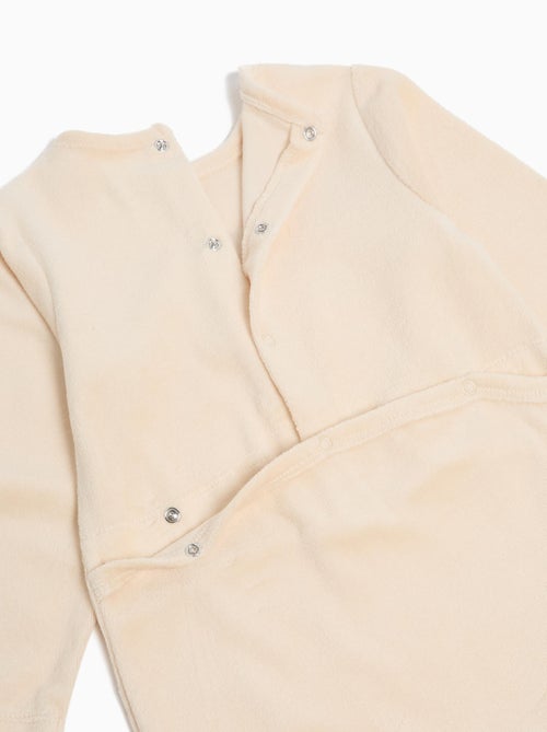 Grenouillère en velours, bébé mo fashion - Kiabi