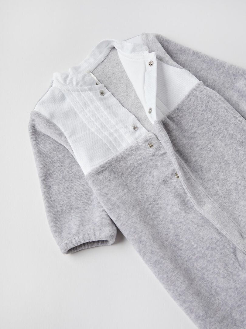 Grenouillère En Velours Blanc - Zippy