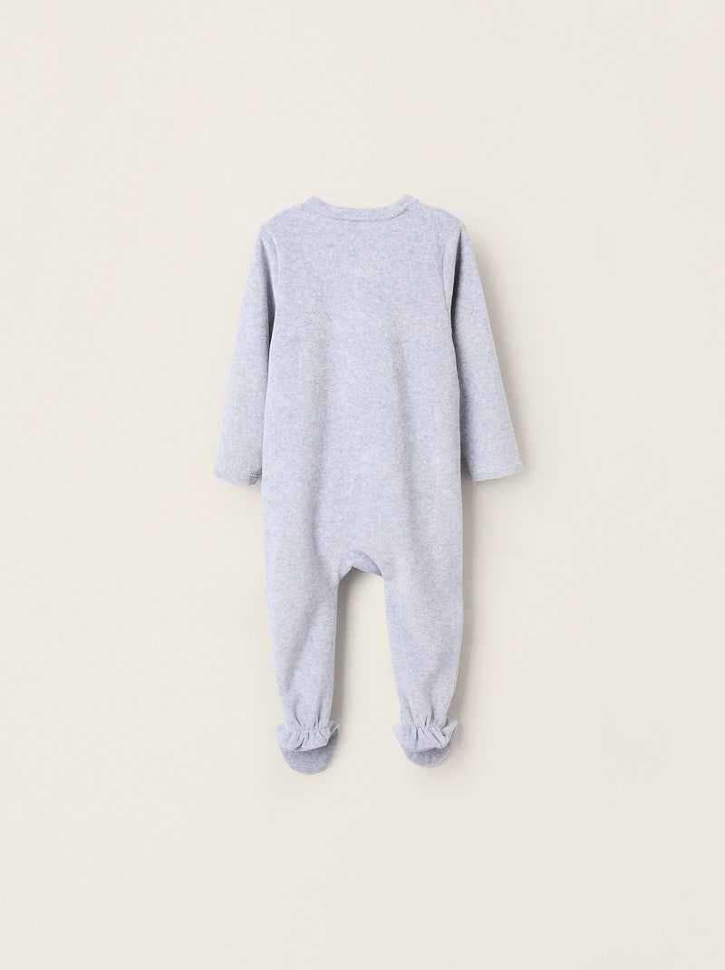 Grenouillère en Velours Gris - Kiabi