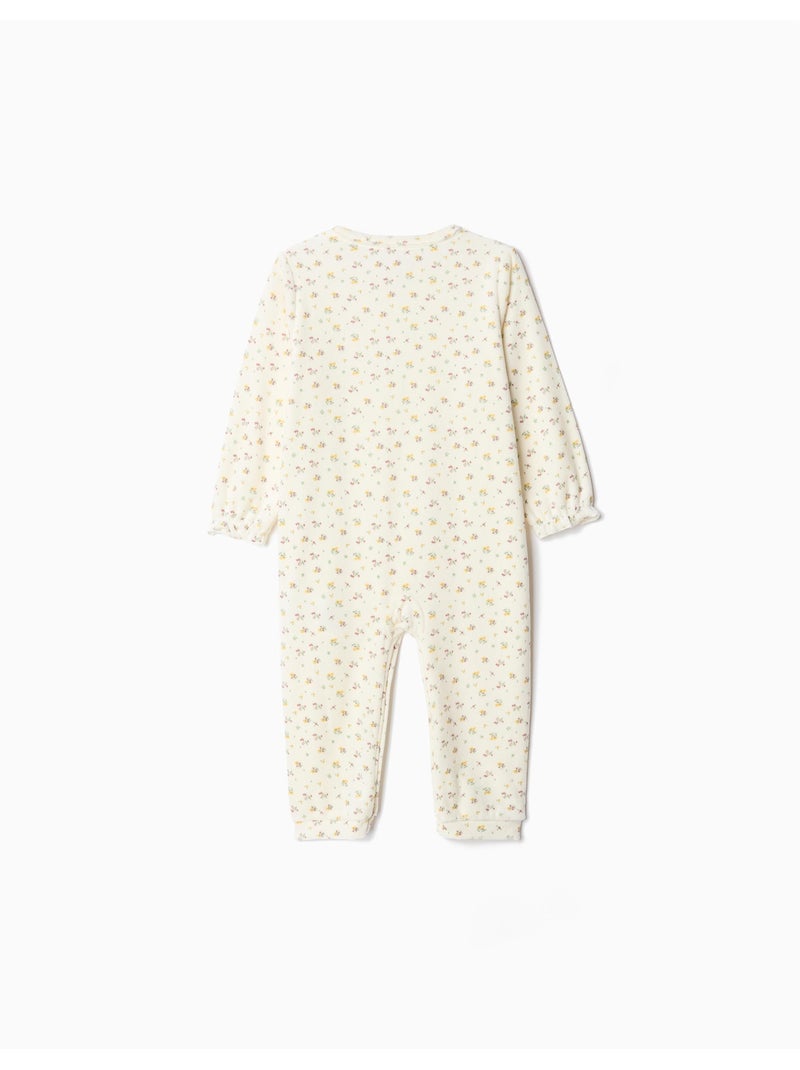 Grenouillère en velours imprimé mo fashion Beige - Kiabi