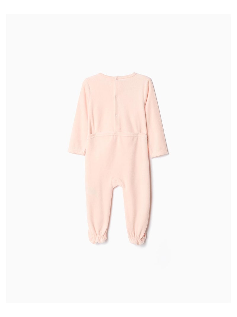 Grenouillère en velours pour bébé fille MO Fashion Rose - Kiabi