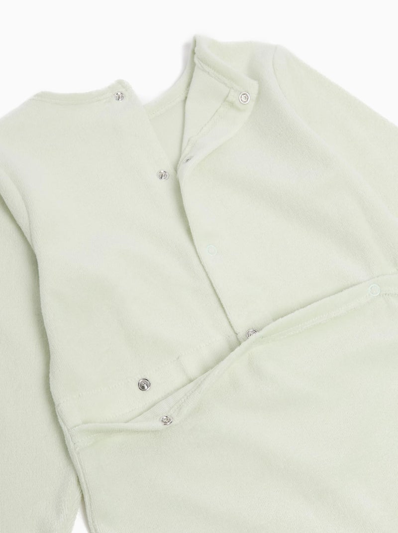 Grenouillère en velours pour bébé mo fashion Vert - Kiabi