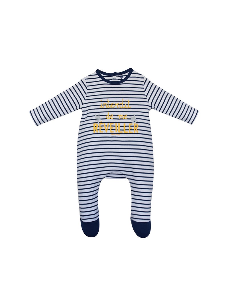 Grenouillère Gaetano jersey ouverture pont dos Bleu - Kiabi